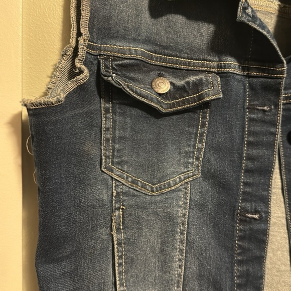 Wallflower Indigo Denim Blue Collared Jean Vest - Large - Picture 3 of 6